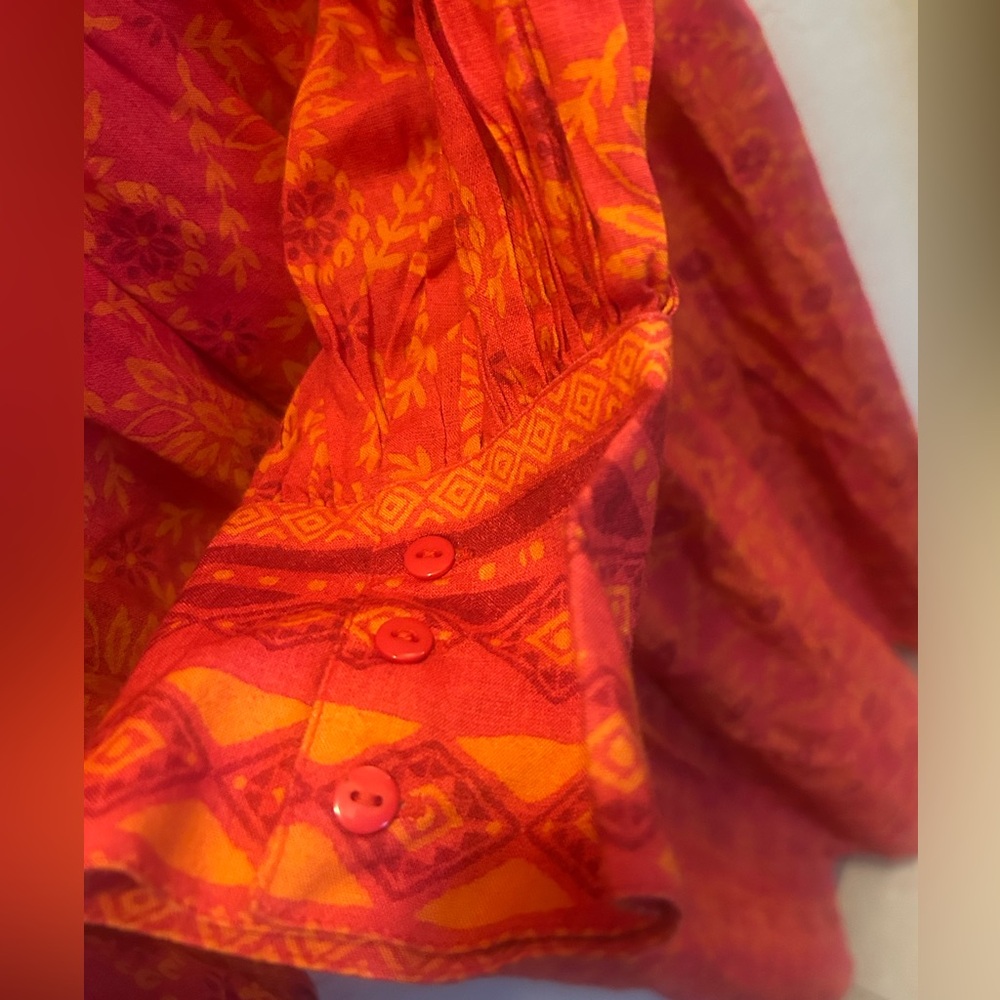 🔥Stunning Farm Rio NWT Size Large Tropical Midi Dress with Sleeves – Vibrant - Picture 9 of 10